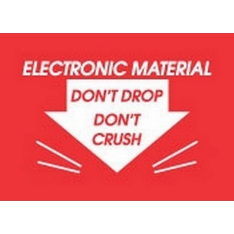 3" x 5" Electronic Material Don't Drop Don't Crush Labels (500 per Roll) - Image 2