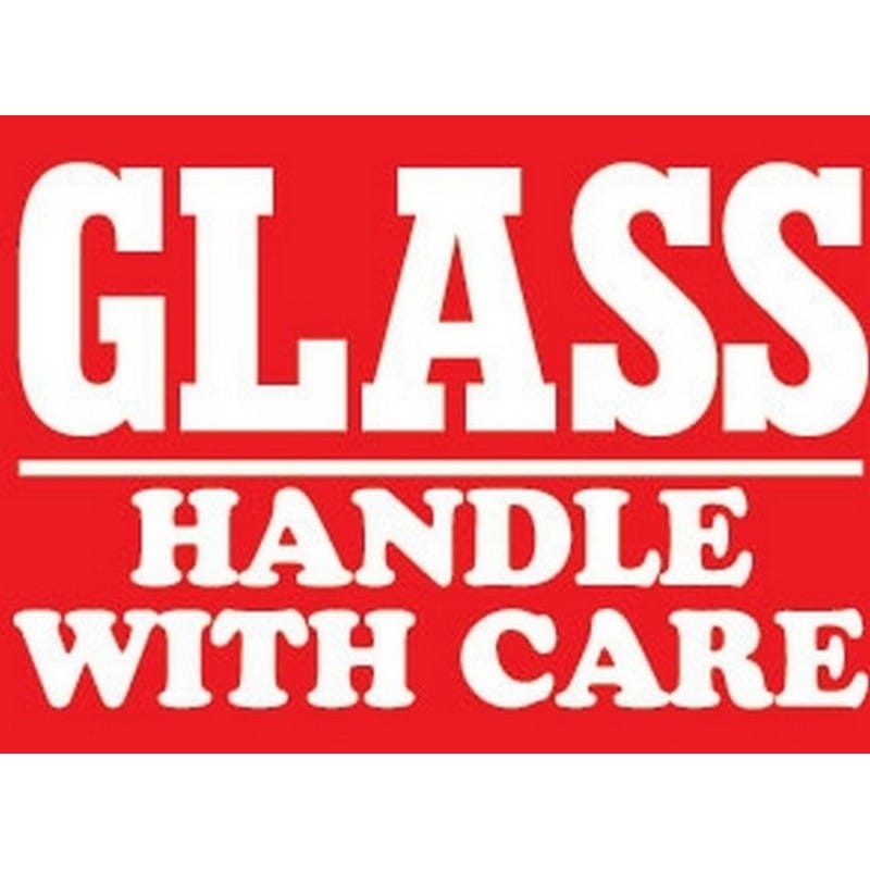 3" x 4" Glass Handle With Care Labels (500 per Roll)