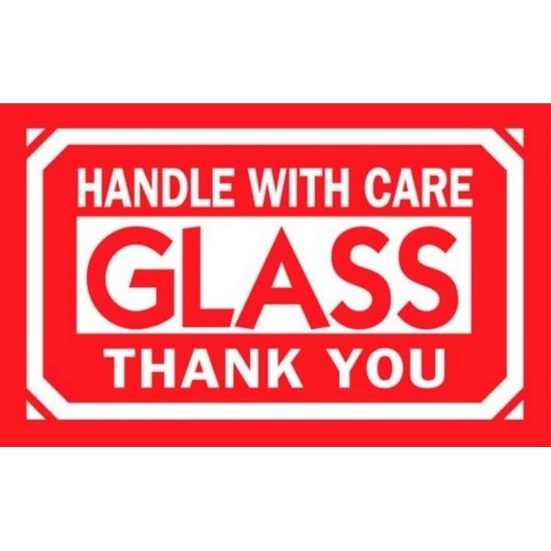 2" x 3" Glass Handle With Care Thank You Labels (500 per Roll) - Image 2