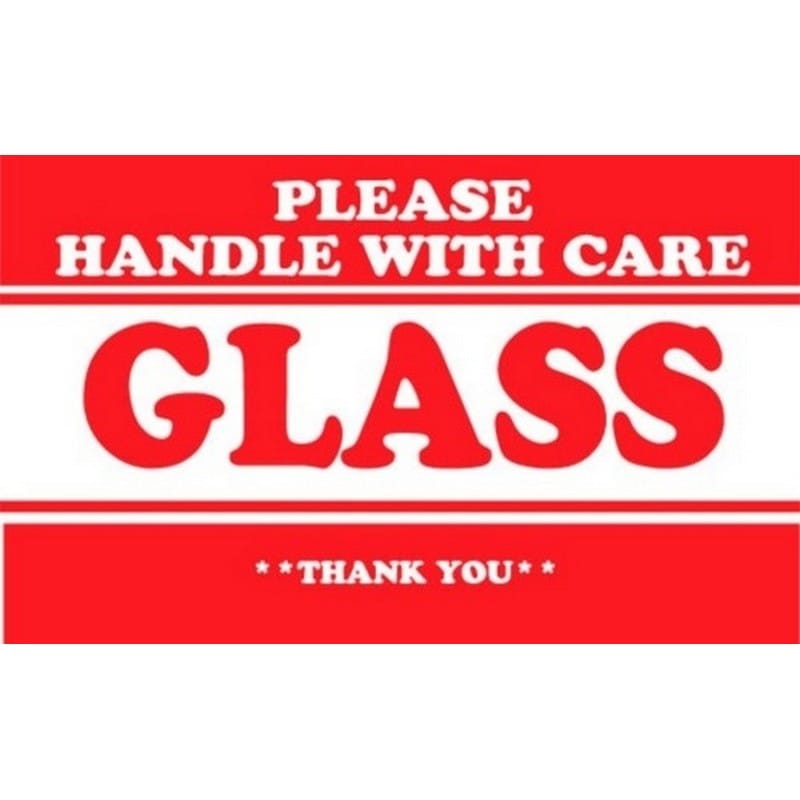 3" x 5" Glass Please Handle With Care Thank You Labels (500 per Roll) - Image 2