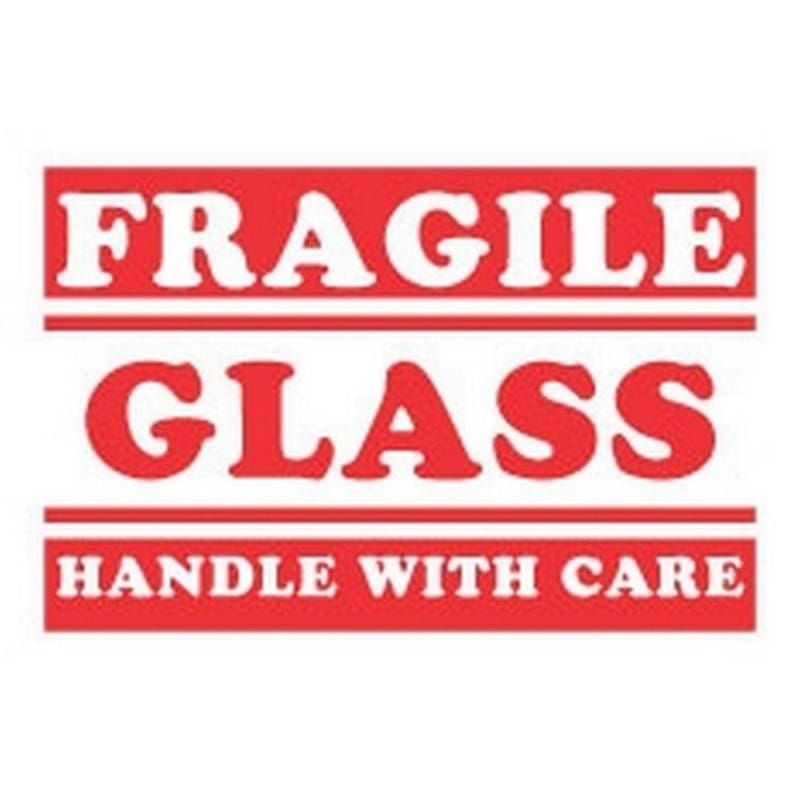 3" x 5" Fragile Glass Handle With Care Labels (500 per Roll) - Image 2