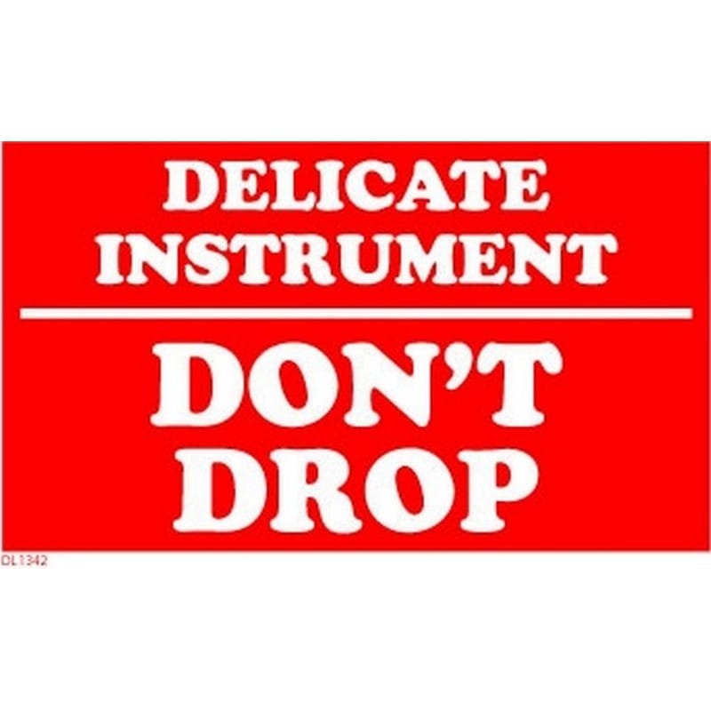 3" x 5" Delicate Instrument Don't Drop Labels (500 per Roll)
