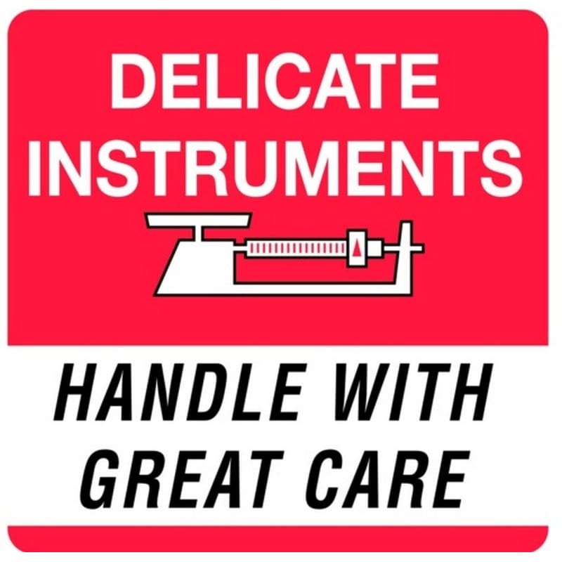 6" x 6" Delicate Instruments Handle with Great Care Labels (500 per Roll) - Image 2