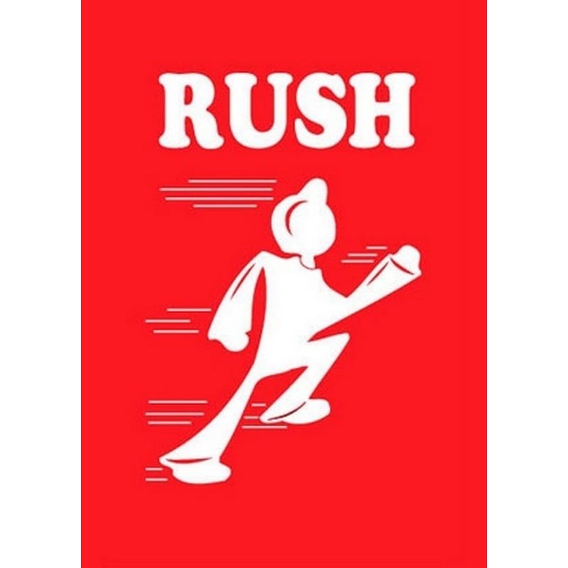 2" x 3" White/Red Rush Labels (500 per Roll) - Image 2