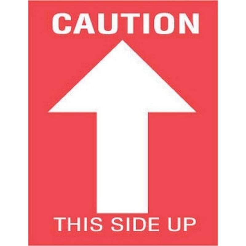 3" x 4" Caution This Side Up Labels (500 per Roll)