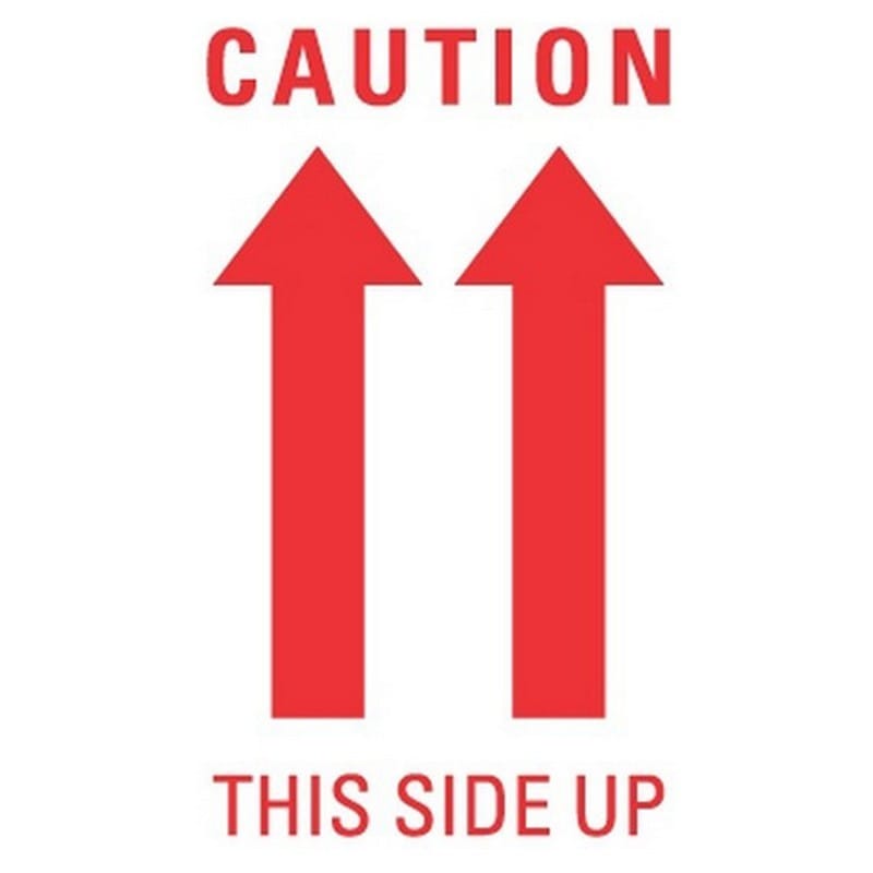 3" x 5" Caution This Side Up Labels (500 per Roll) - Image 2