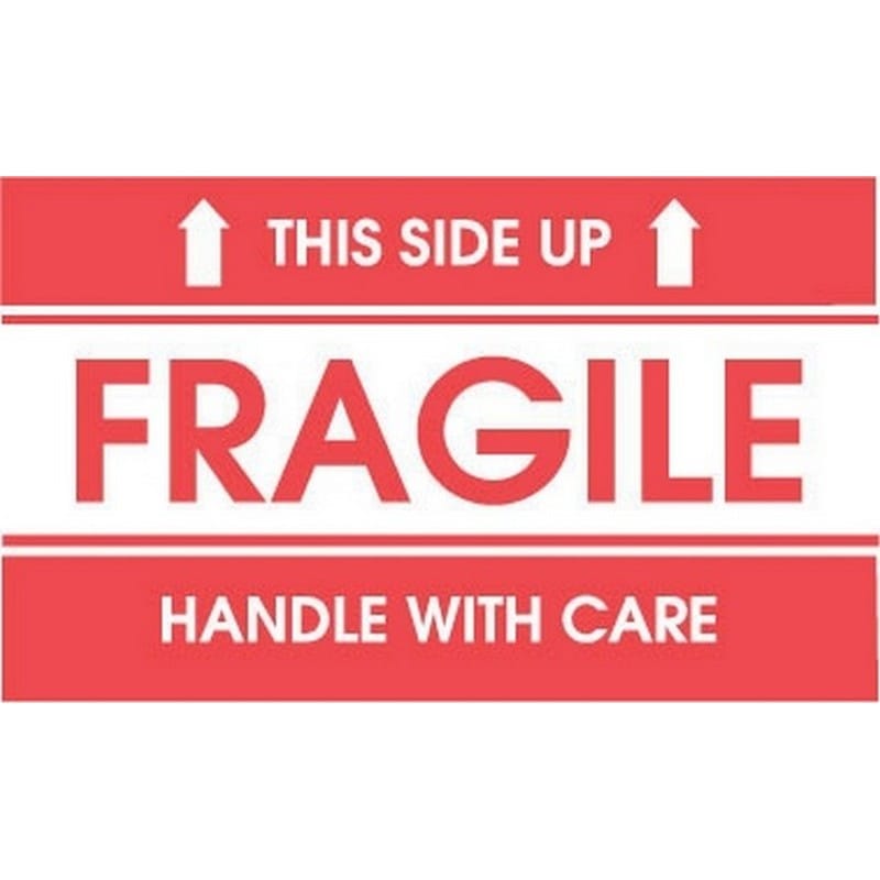2" x 3" Fragile This Side Up Labels (500 per Roll)