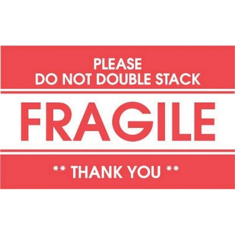 2" x 3" Fragile Please Do Not Double Stack Labels (500 per Roll) - Image 2