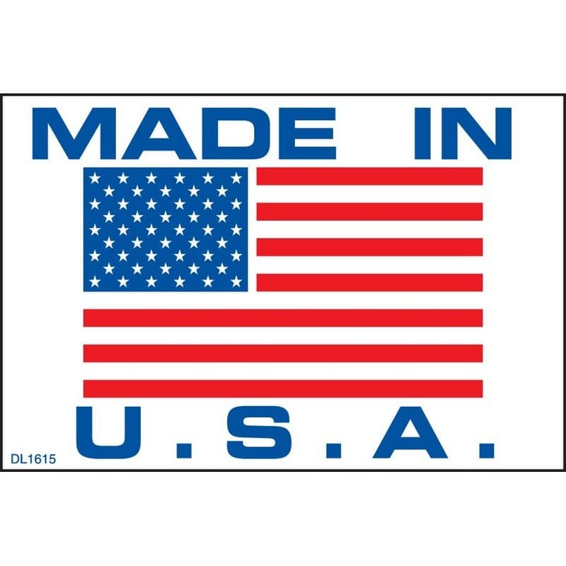 2" x 3" Made in U.S.A. Labels (500 per Roll)