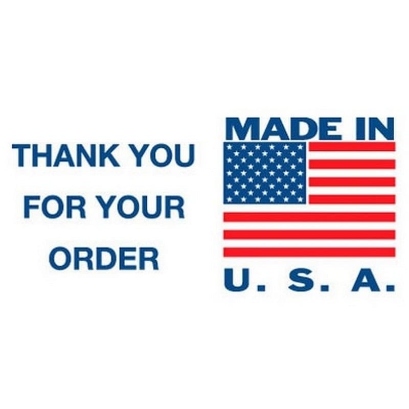 3" x 5" Thank You for Your Order Made In USA Labels (500 per Roll)