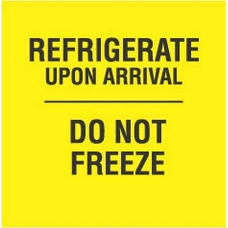 3" x 3" Refrigerate Upon Arrival Do Not Freeze Labels (500 per Roll)