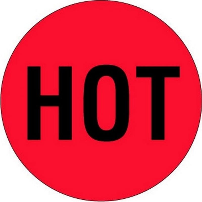 2" Diameter Hot Circle Labels (500 per Roll) - Image 2