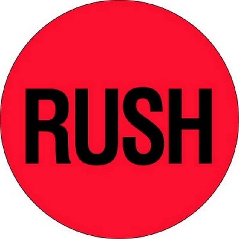2" Diameter Rush Circle Labels (500 per Roll)