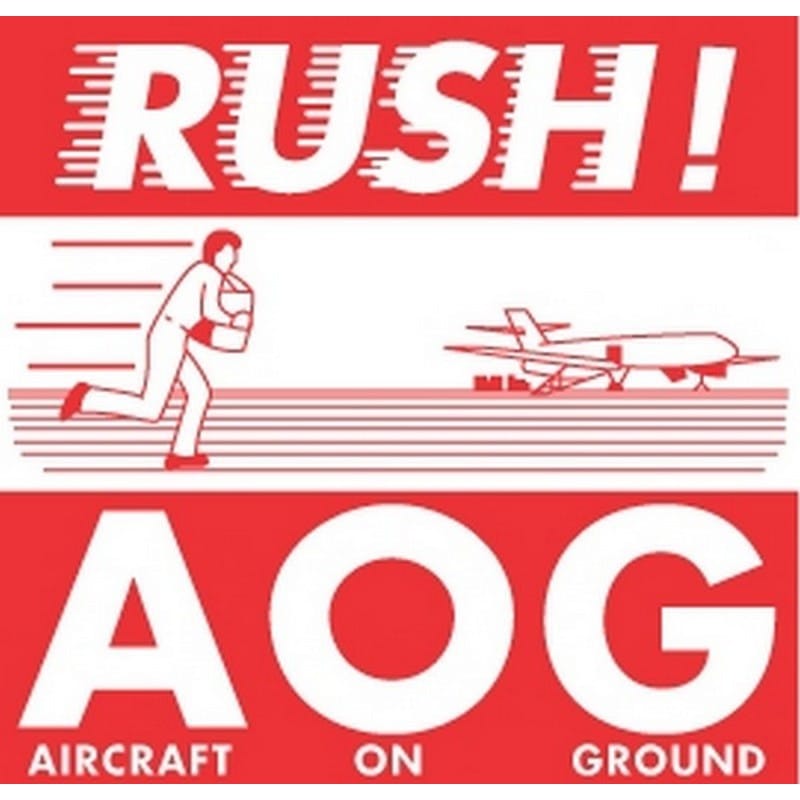4" x 4" Rush! A O G (Aircraft on Ground) Labels (500 per Roll) - Image 2