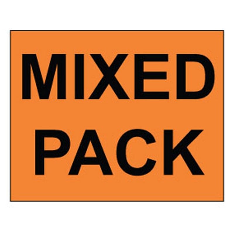 2" x 3" Mixed Pack Fluorescent Orange Labels (500 per Roll) - Image 2