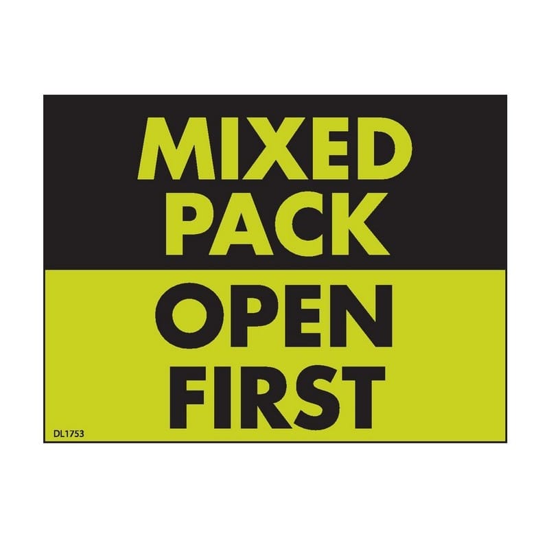 3" x 4" Mixed pack Open first Labels (500 per Roll)