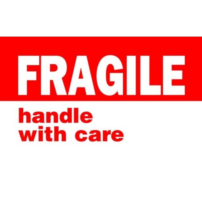 3" x 5" Fragile Handle With Care Labels (500 per Roll)