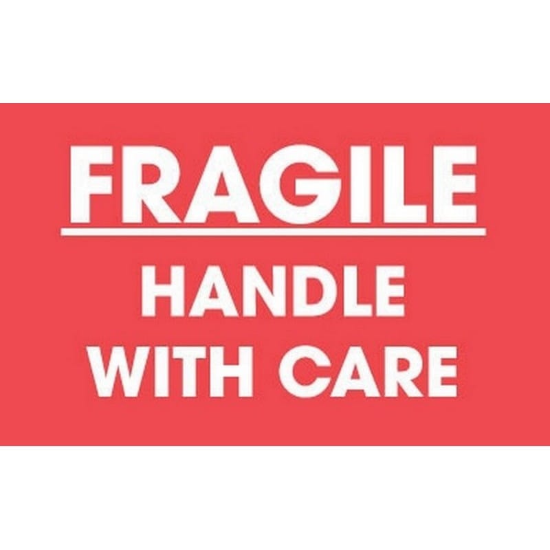 2" x 3" Fragile Handle With Care Labels (500 per Roll)