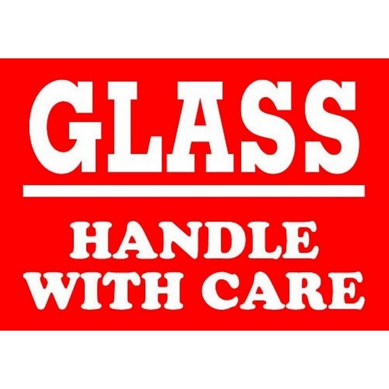 3" x 4" Glass Handle With Care Labels (500 per Roll) - Image 2