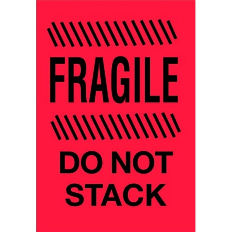 4" x 6" Fragile Do Not Stack Labels (500 per Roll)