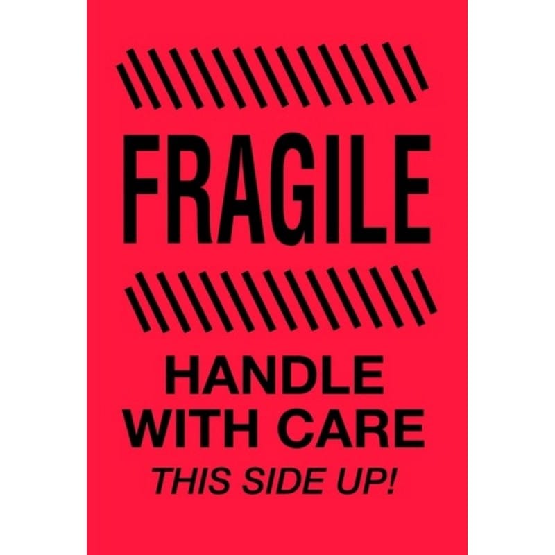 4" x 6" Fragile Handle With Care This Side Up Labels (500 per Roll)