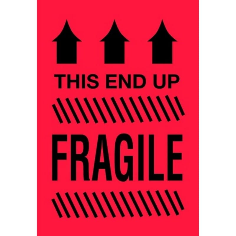 2" x 3" This Side Up Fragile Labels (500 per Roll)