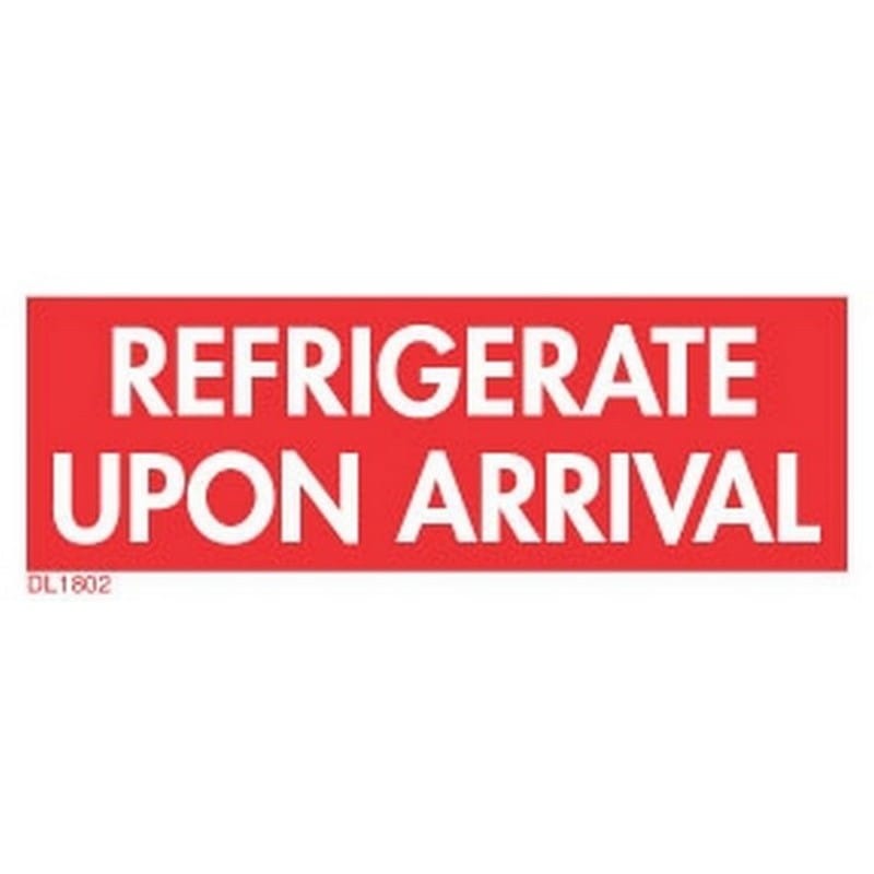 1-1/2" x 4" Refrigerate Upon Arrival Labels (500 per Roll) - Image 2