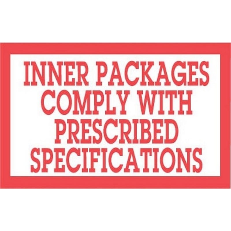 3" x 5" Inner Packages Comply with Prescribed Specifications Labels (500 per Roll) - Image 2