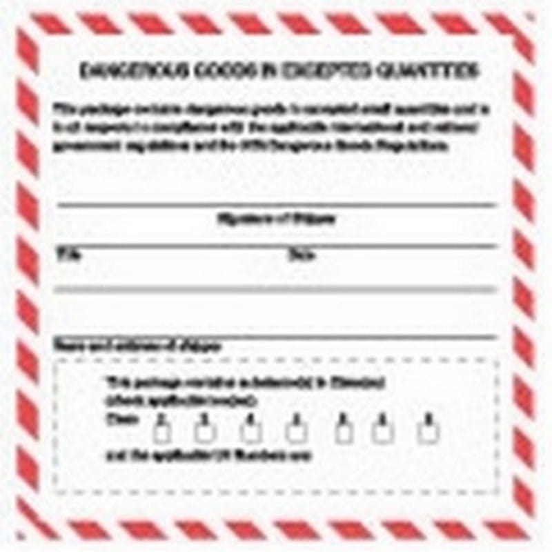 4" x 4" Dangerous Goods Labels (500 per Roll)