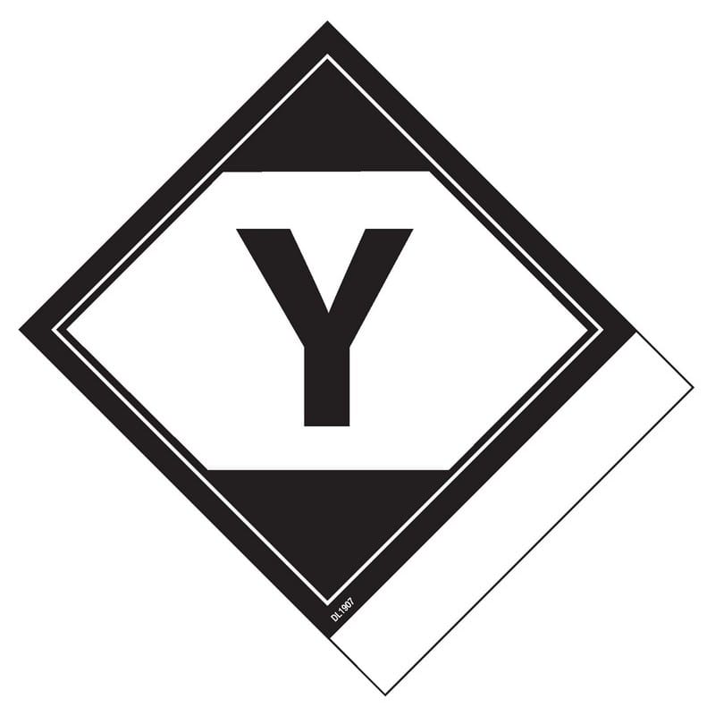 4 x 4-3/4 Limited Quantity Labels "Y" Printed (500 per Roll)
