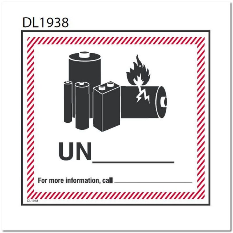 4-5/8" x 5" Blank Lithium Battery Labels (500 per Roll)