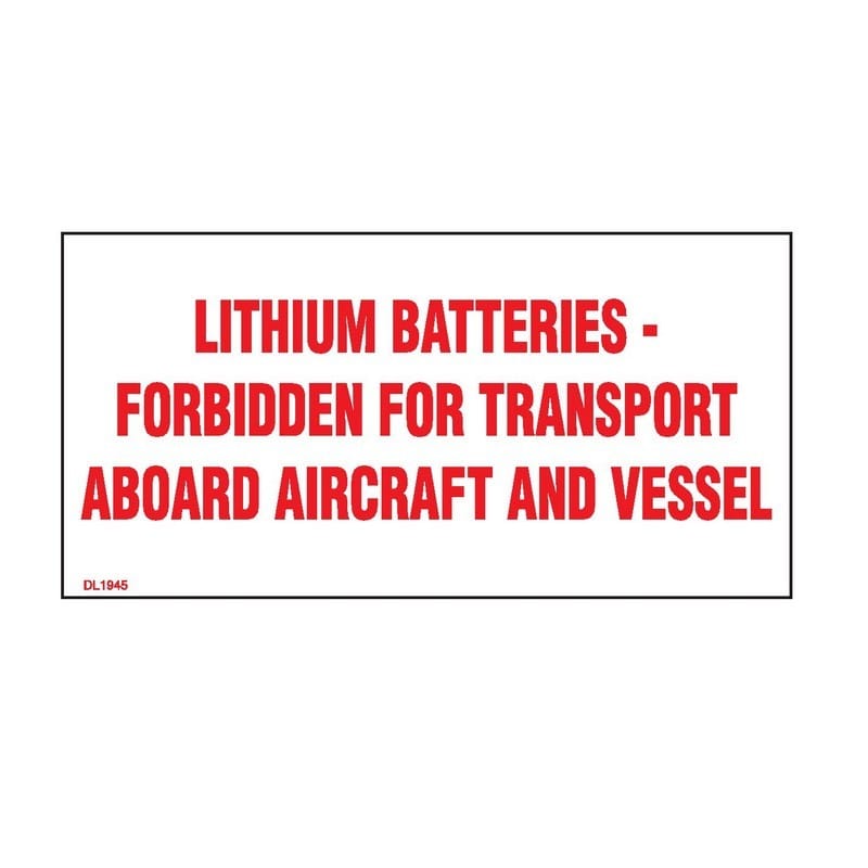 2" x 4" Lithium Batteries - Forbidden for transport aboard aircraft and vessel Labels (500 per Roll)
