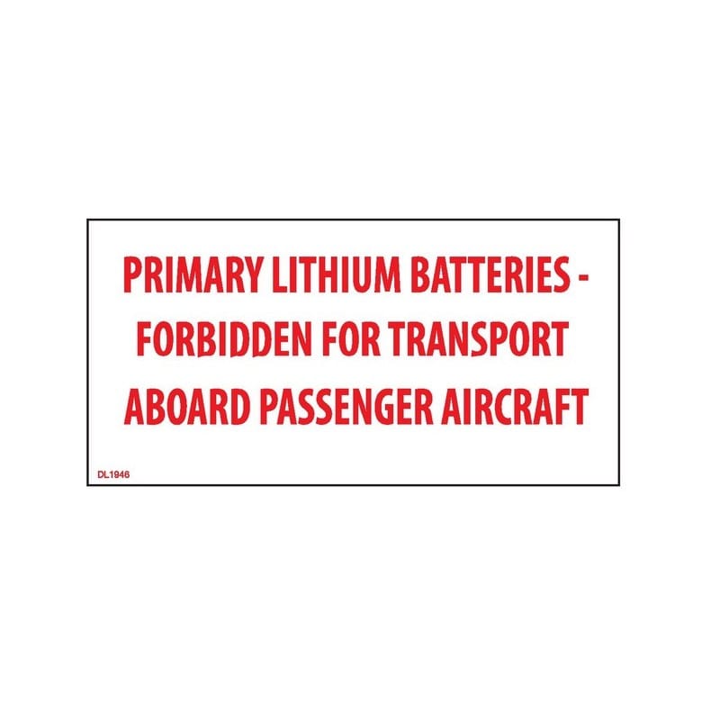 2" x 4" Primary Lithium Batteries - Forbidden for transport aboard passenger aircraft (500 per Roll)