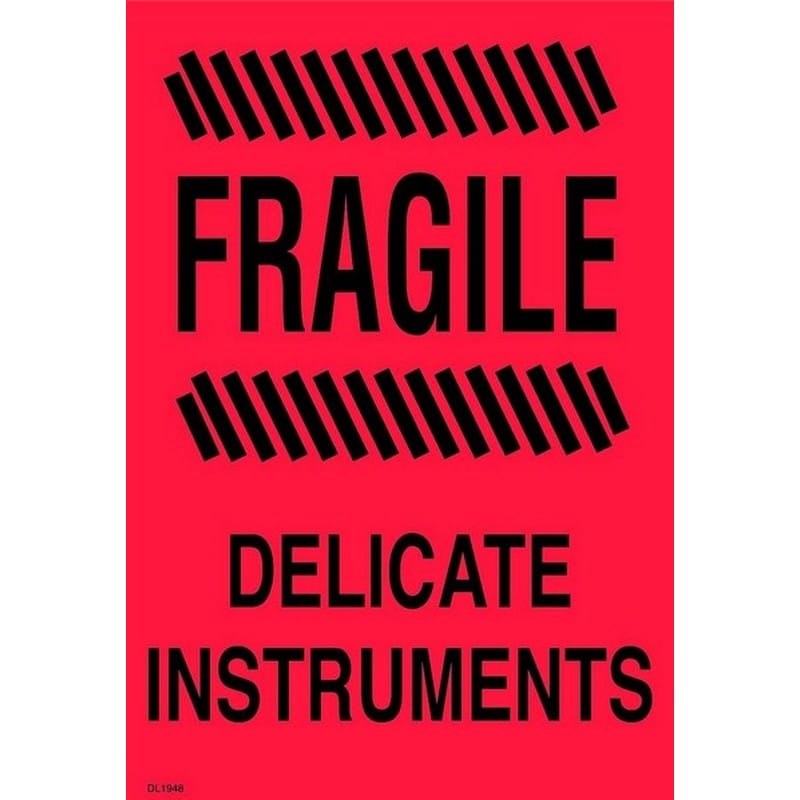 4" x 6" Fragile Delicate Instrument Labels (500 per Roll) - Image 2