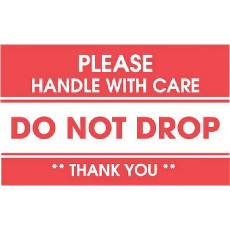 2" x 3" Please Handle with Care Do Not Drop Labels (500 per Roll) - Image 2