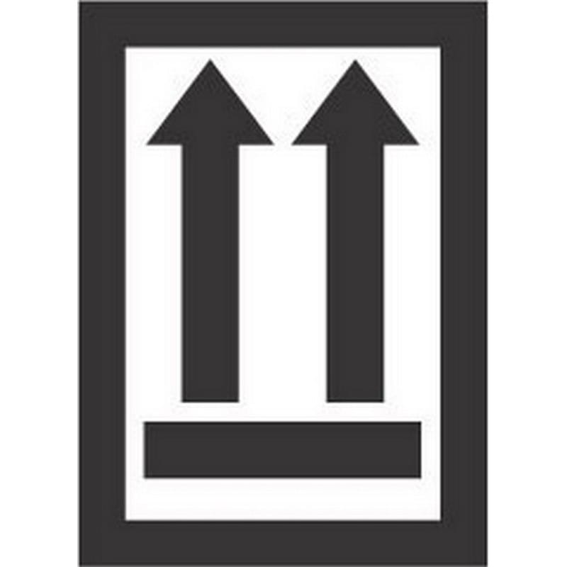 3" x 4-1/2" White/Black Arrows Up Labels (500 per Roll)
