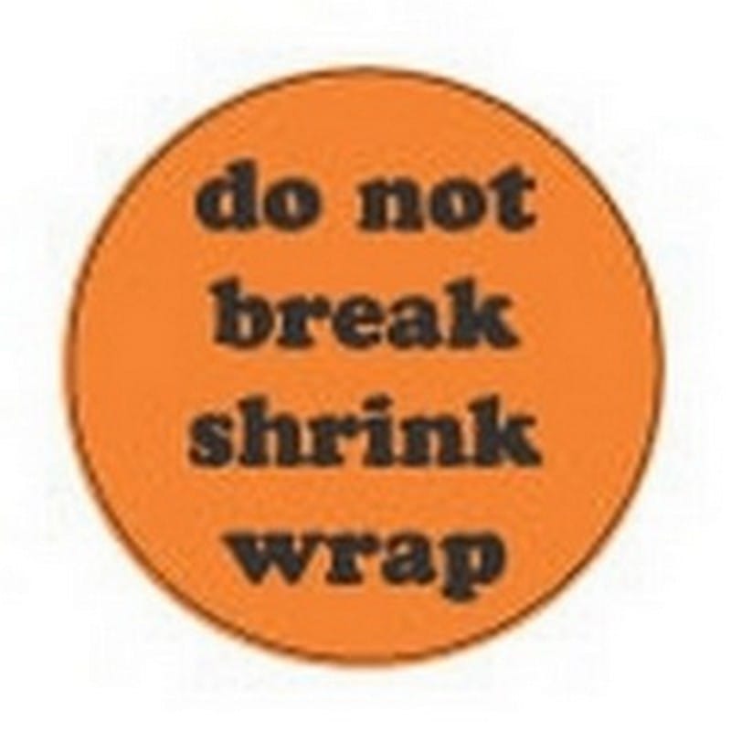 2" Diameter Do Not Break Shrink Wrap Circle Labels (500 per Roll) - Image 2