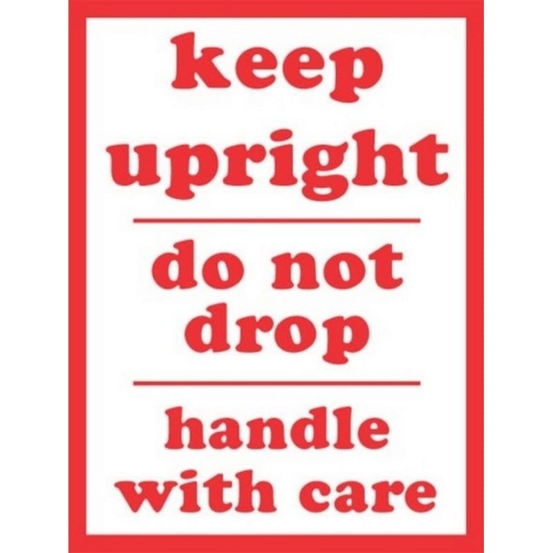 3" x 4" Keep Upright Do Not Drop Handle with Care Labels (500 per Roll)