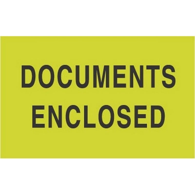 3" x 5" Documents Enclosed Labels (500 per Roll) - Image 2
