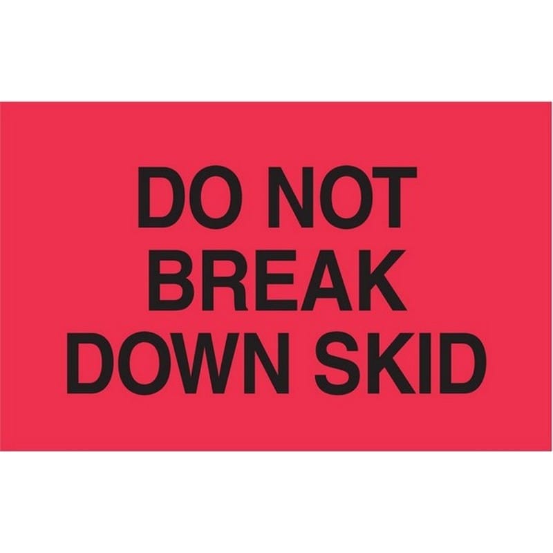 3" x 5" Do Not Break Down Skid Labels (500 per Roll) - Image 2