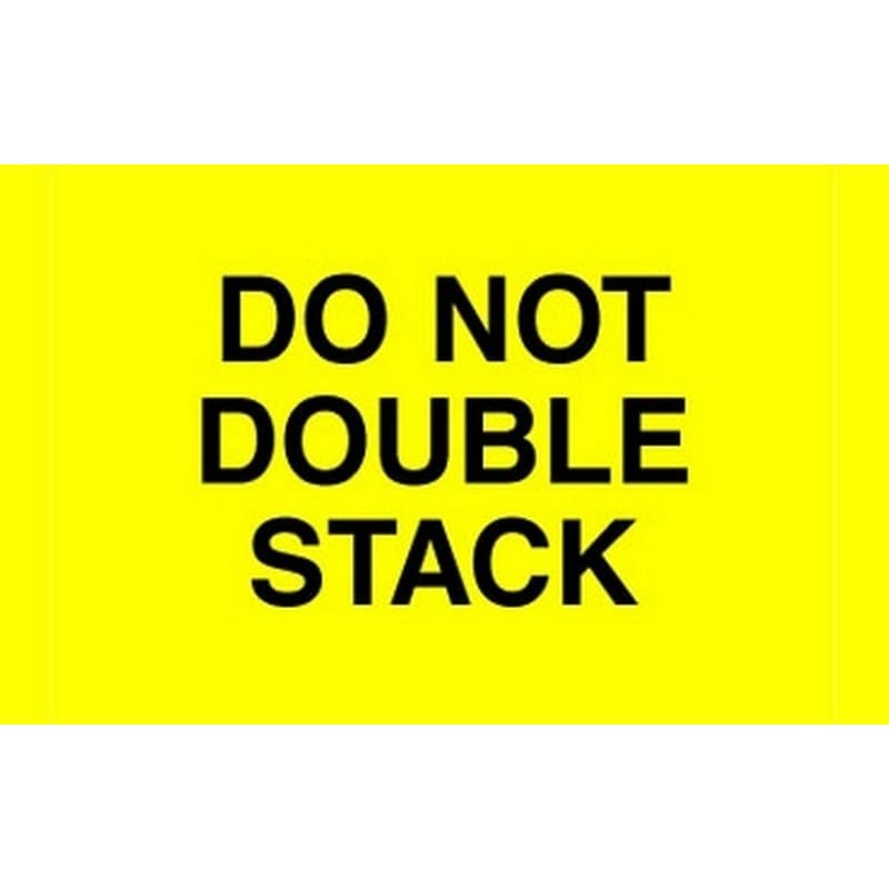 3" x 5" Black/Bright Yellow Do Not Double Stack Labels (500 per Roll)