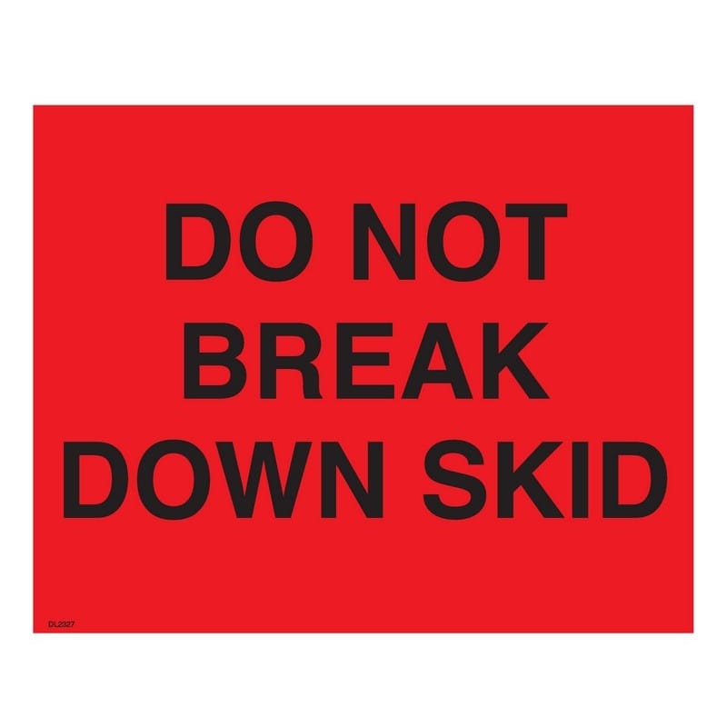 8" x 10" Do Not Break Down Skid Labels (250 per Roll)