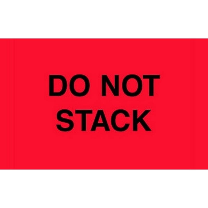 3" x 5" Black/Fluorescent Red Do Not Stack Labels (500 per Roll)