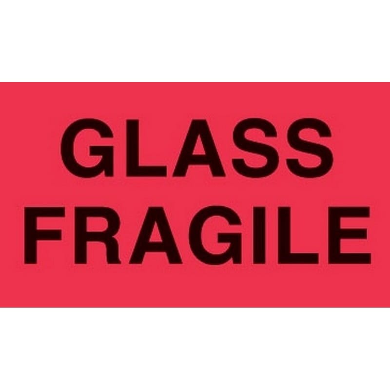 3" x 5" Glass Fragile Labels (500 per Roll) - Image 2