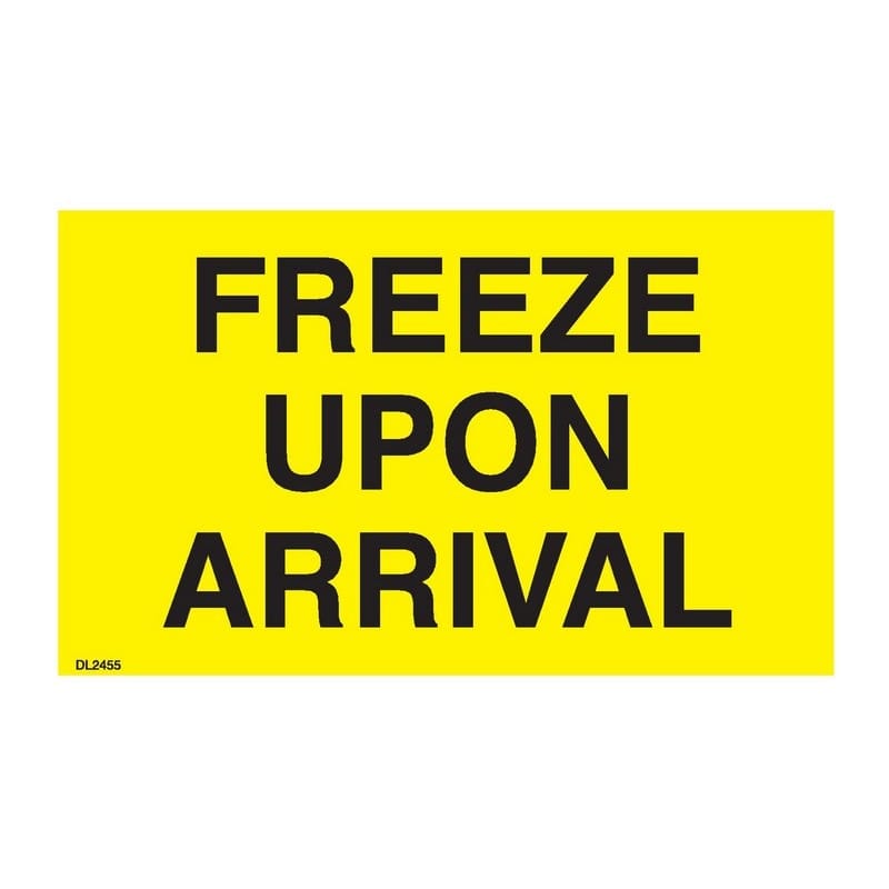 3" x 5" Freeze upon arrival labels (500 per Roll)
