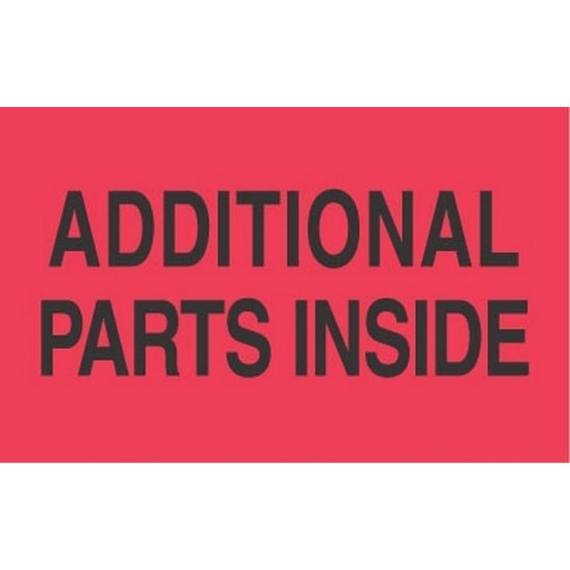 3" x 5" Additional Parts Inside Labels (500 per Roll) - Image 2