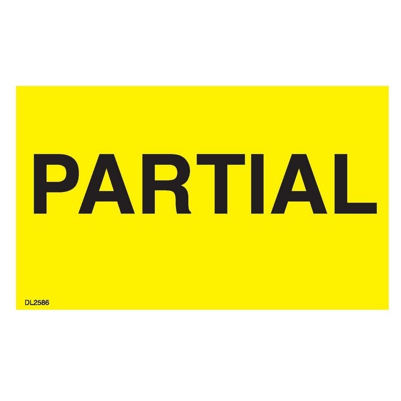 3" x 5" Partial labels (500 per Roll)