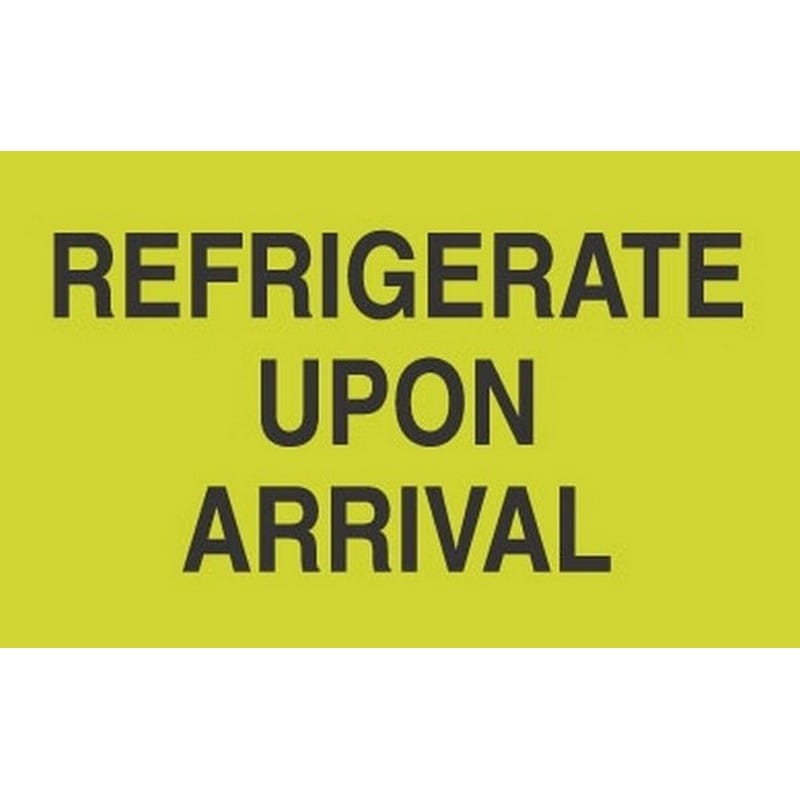 3" x 5" Refrigerate Upon Arrival Labels (500 per Roll) - Image 2