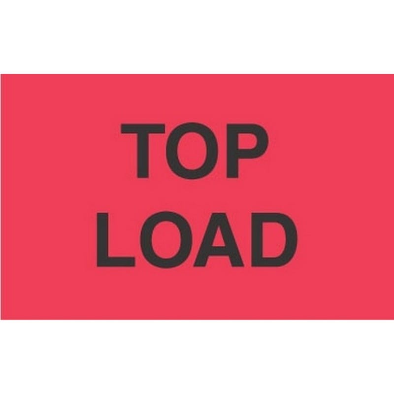 3" x 5" Black/Fluorescent Red Top Load Labels (500 per Roll)