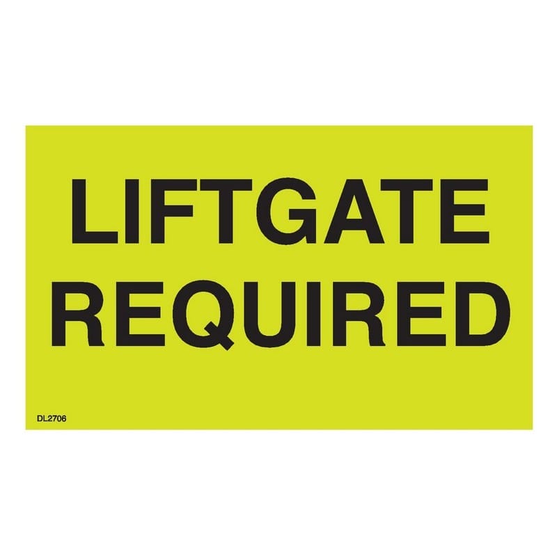 3" x 5" Liftgate Required labels (500 per Roll)